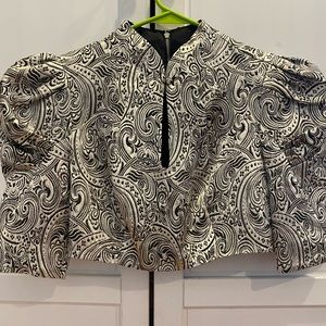 Bebe vintage metallic embroidered bolero crop top (beautiful)